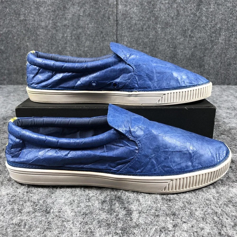 Civic Duty Shoes Men's Size 8 Navy Blue Tyvek Slip On Casual Lightweight Eco‎